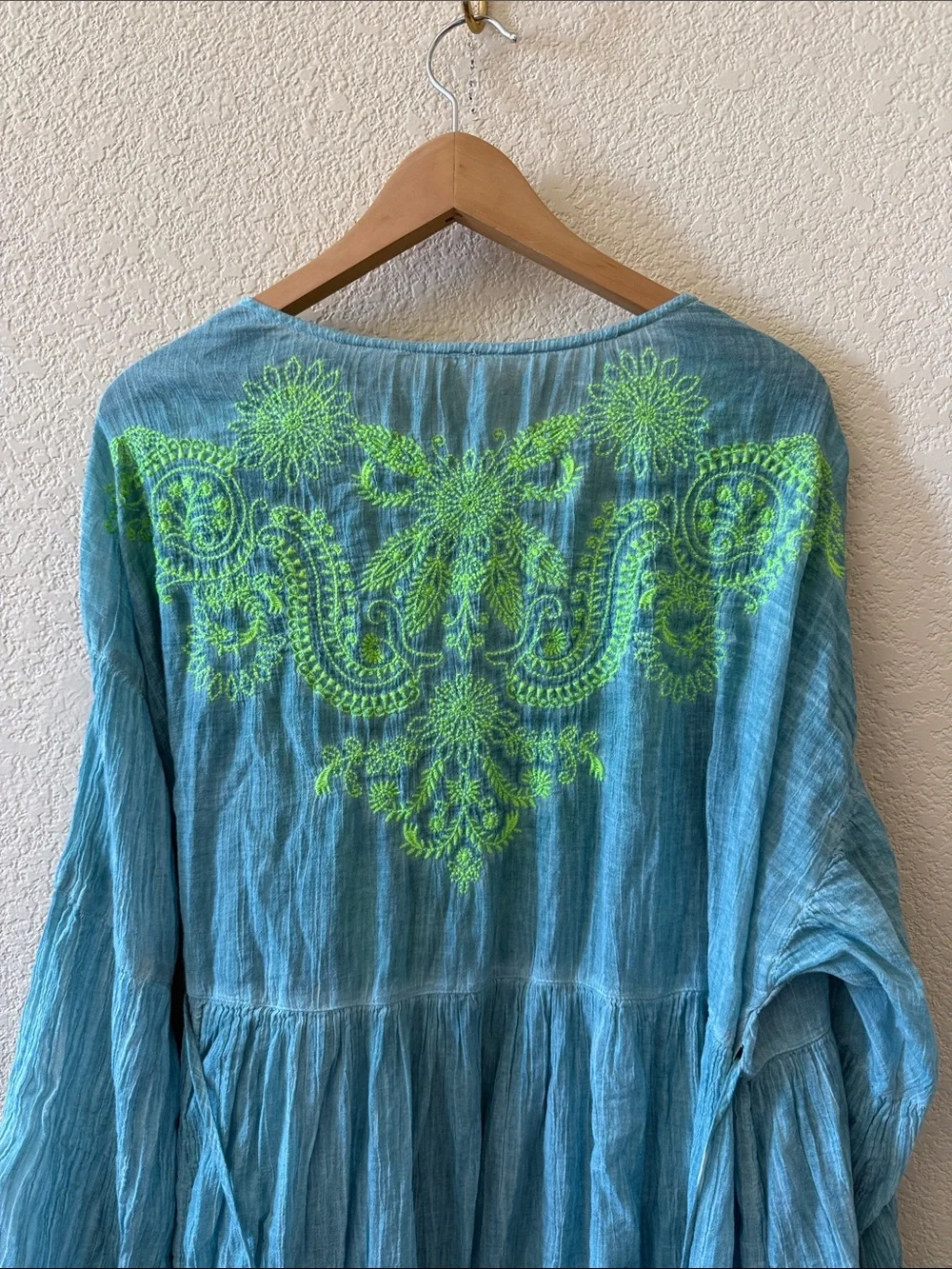 Free People Well Hello There Wrap Dress Beach Cover up Embroidered NWOT